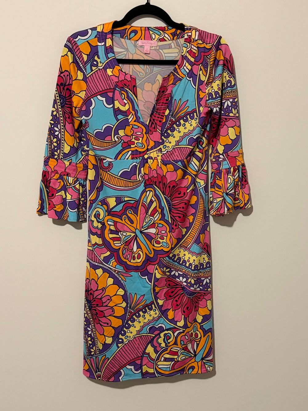 Lilly Pulitzer Women’s Susan Dress “Optical Confusion” Size Small Silk Blend